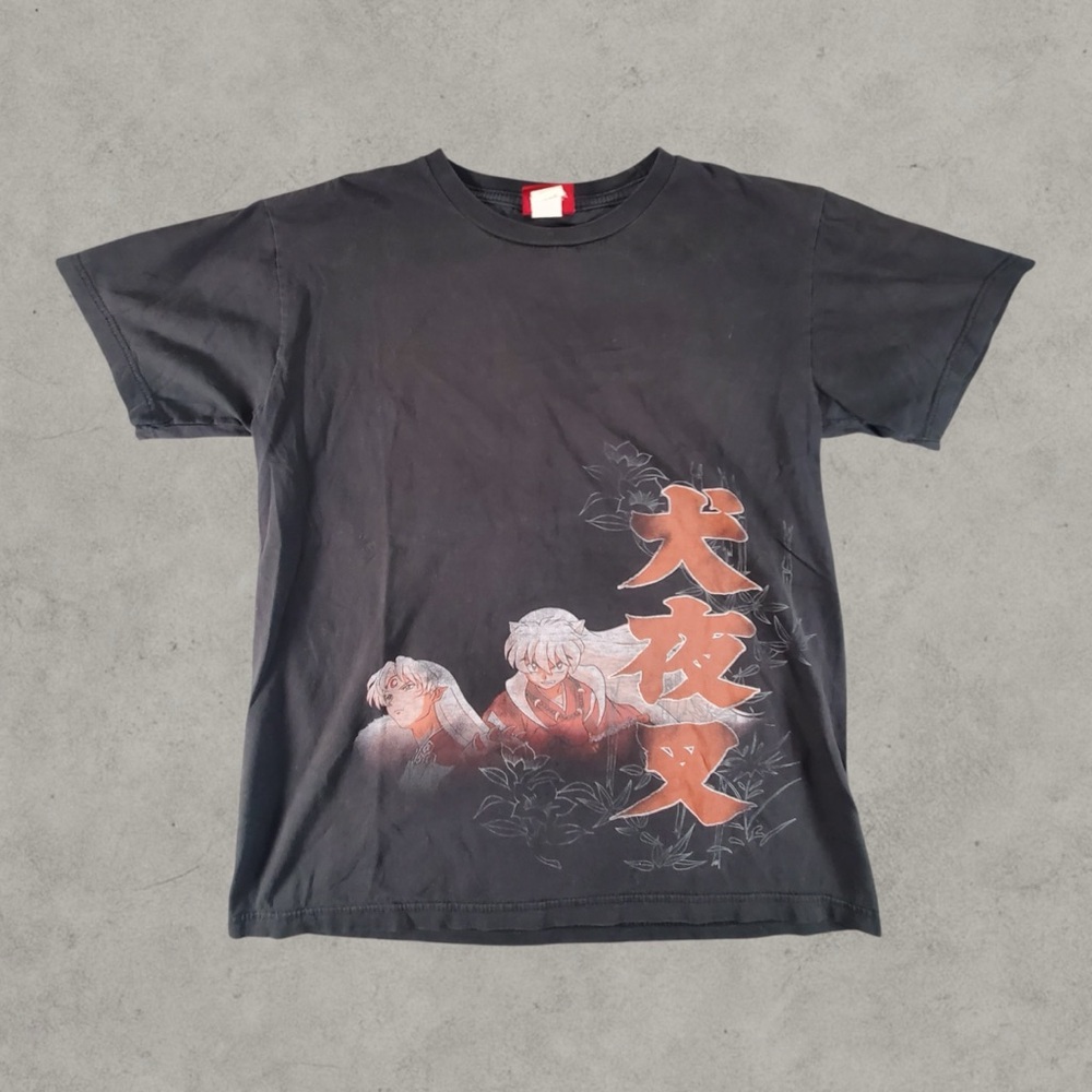 Vintage Inuyasha Shirt Mens Medium Black Y2K 2005 Anime Movie Tv Series Rare‎